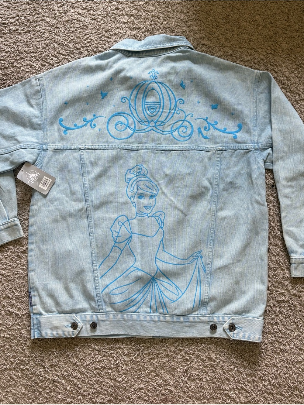 Disney NWT Spirit Jersey Light Blue Denim Cinderella Jacket